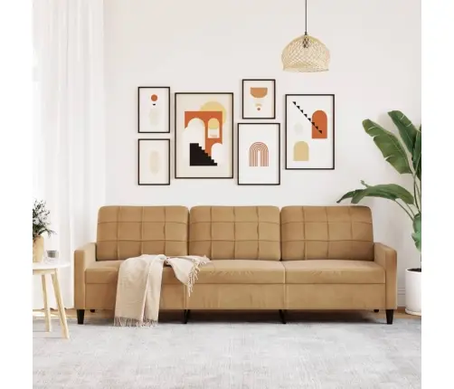 Trīsvietīgs Dīvāns, Brūns, 210 Cm, Samts Vidaxl