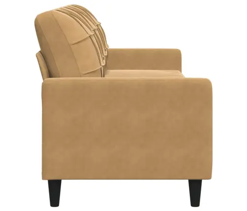 Trīsvietīgs Dīvāns, Brūns, 210 Cm, Samts Vidaxl