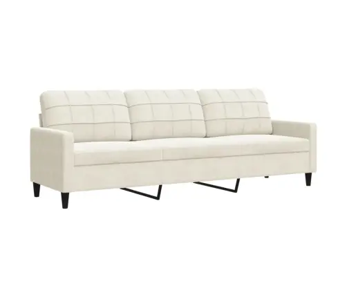 Trivietė Sofa, Kreminės Spalvos, 210cm Aksomas