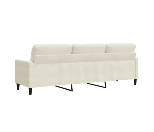 Trivietė Sofa, Kreminės Spalvos, 210cm Aksomas