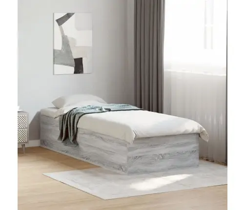 Gultas Rāmis, Pelēka Ozolkoka, 75X190 Cm, Inženierijas Koks Vidaxl