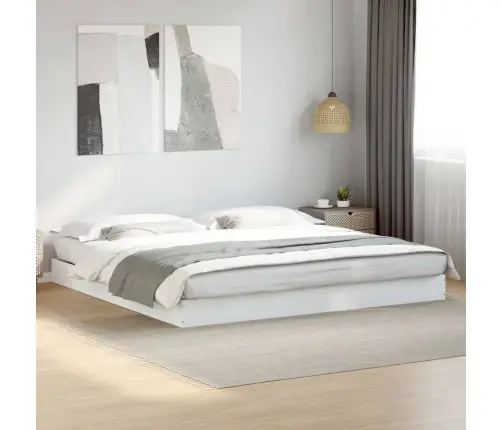 Gultas Rāmis Bez Matrača, Balts, 180X200 Cm, Inženierijas Koks Vidaxl