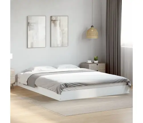 Gulta Bez Matrača, Balts, 160X200 Cm, Inženierijas Koks Vidaxl