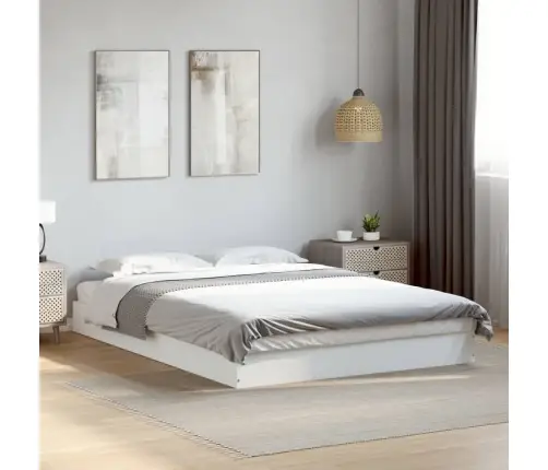 Gultas Rāmis, Balts, 140X200 Cm, Inženierijas Koks Vidaxl
