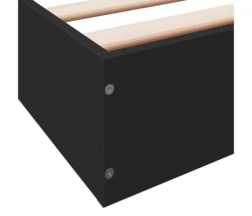 Gultas Rāmis, Melns, 75X190 Cm, Inženierijas Koks Vidaxl