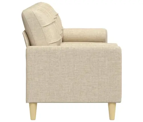 Trīsvietīgs Dīvāns Ar Spilveniem, Krēmkrāsas, 210 Cm, Audums Vidaxl