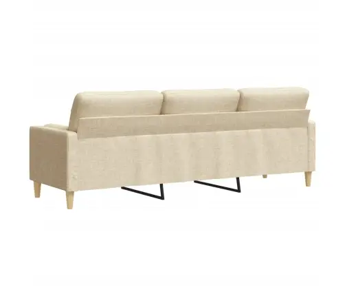 Trīsvietīgs Dīvāns Ar Spilveniem, Krēmkrāsas, 210 Cm, Audums Vidaxl