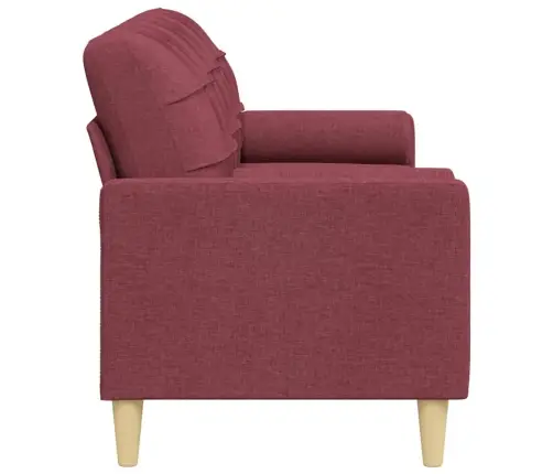 Trīsvietīgs Dīvāns Ar Spilveniem, Vīnsarkans, 210 Cm, Audums Vidaxl