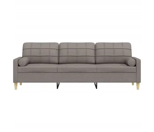 Trivietė Sofa Su Pagalvėlėmis, Taupe Spalvos, 210cm Audinys