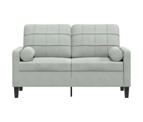 Divvietīgs Dīvāns Ar Spilveniem, Gaiši Pelēks, 120 Cm, Samts Vidaxl