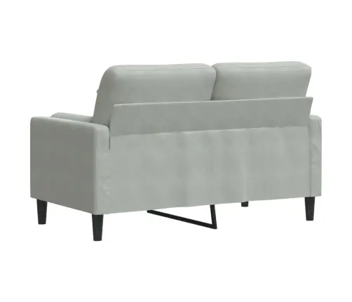 Divvietīgs Dīvāns Ar Spilveniem, Gaiši Pelēks, 120 Cm, Samts Vidaxl