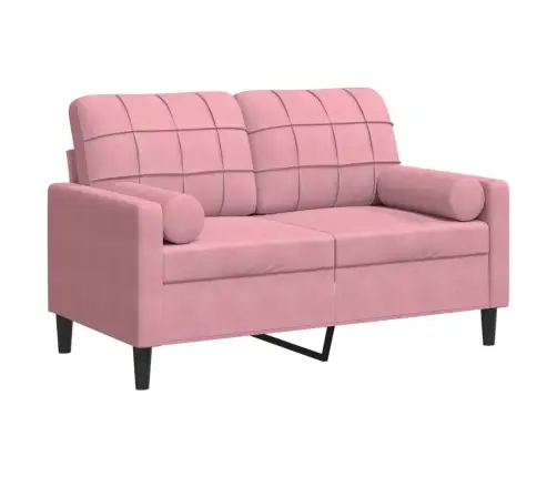 Divvietīgs Dīvāns Ar Spilveniem, Rozā, 120 Cm, Samts Vidaxl