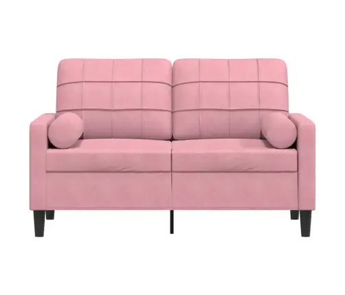 Divvietīgs Dīvāns Ar Spilveniem, Rozā, 120 Cm, Samts Vidaxl