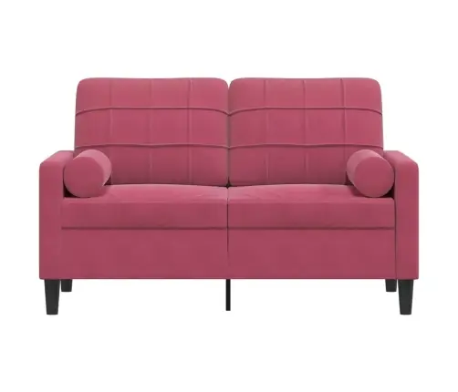 Divvietīgs Dīvāns Ar Spilveniem, Vīnsarkans, 120 Cm, Samts Vidaxl