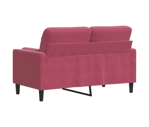 Divvietīgs Dīvāns Ar Spilveniem, Vīnsarkans, 120 Cm, Samts Vidaxl