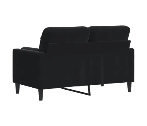 Dvivietė Sofa Su Pagalvėlėmis, Juodos Spalvos, 120cm Aksomas