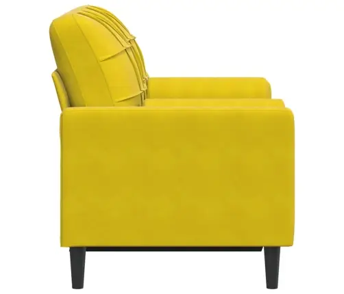 Divvietīgs Dīvāns Ar Spilveniem, Dzeltens, 120 Cm, Samts Vidaxl