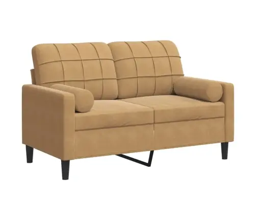 2-Kohaline Diivan Patjadega, Pruun, 120 cm Samet