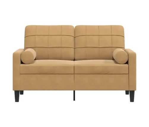 2-Kohaline Diivan Patjadega, Pruun, 120 cm Samet