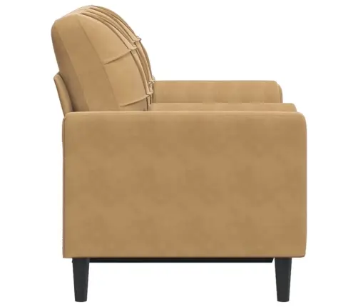 2-Kohaline Diivan Patjadega, Pruun, 120 cm Samet