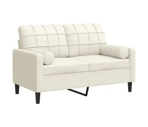 Divvietīgs Dīvāns Ar Spilveniem, Krēmkrāsas, 120 Cm, Samts Vidaxl Divvietīgs Dīvāns Ar Spilveniem, Krēmkrāsas, 120 Cm, Samts Vidaxl