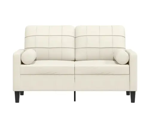 Divvietīgs Dīvāns Ar Spilveniem, Krēmkrāsas, 120 Cm, Samts Vidaxl Divvietīgs Dīvāns Ar Spilveniem, Krēmkrāsas, 120 Cm, Samts Vidaxl