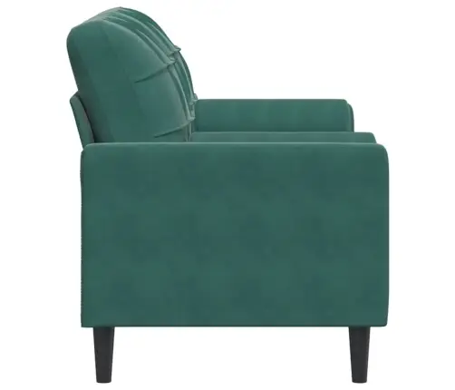 Dvivietė Sofa Su Pagalvėlėmis, Tamsiai Žalia, 140cm Aksomas