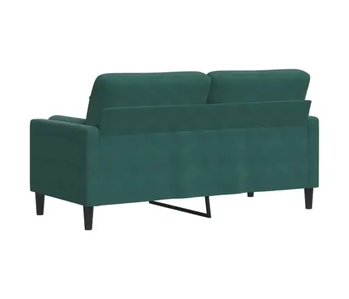 Dvivietė Sofa Su Pagalvėlėmis, Tamsiai Žalia, 140cm Aksomas