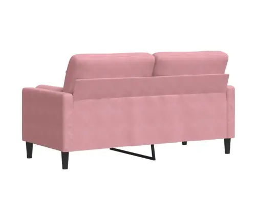 Dvivietė Sofa Su Pagalvėlėmis, Rožinės Spalvos, 140cm Aksomas