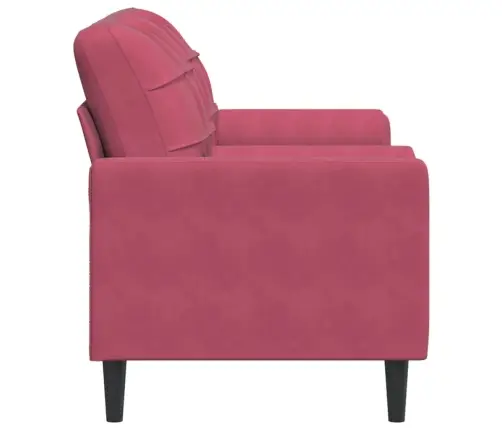 Divvietīgs Dīvāns Ar Spilveniem, Vīnsarkans, 140 Cm, Samts Vidaxl