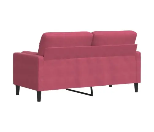 Divvietīgs Dīvāns Ar Spilveniem, Vīnsarkans, 140 Cm, Samts Vidaxl