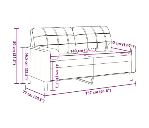 Divvietīgs Dīvāns Ar Spilveniem, Vīnsarkans, 140 Cm, Samts Vidaxl