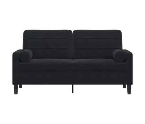 2-Kohaline Diivan Patjadega, Must, 140 cm Samet