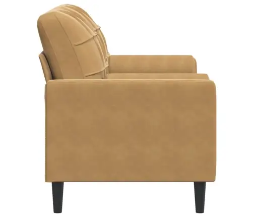 Divvietīgs Dīvāns Ar Spilveniem, Brūns, 140 Cm, Samts Vidaxl