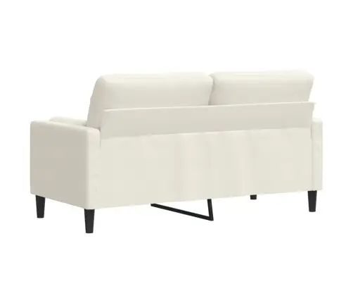 Divvietīgs Dīvāns Ar Spilveniem, Krēmkrāsas, 140 Cm, Samts Vidaxl