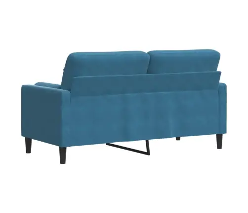 Divvietīgs Dīvāns Ar Spilveniem, Zils, 140 Cm, Samts Vidaxl