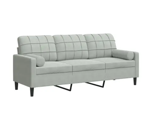 3-Kohaline Diivan Patjadega, Helehall, 180 cm Samet