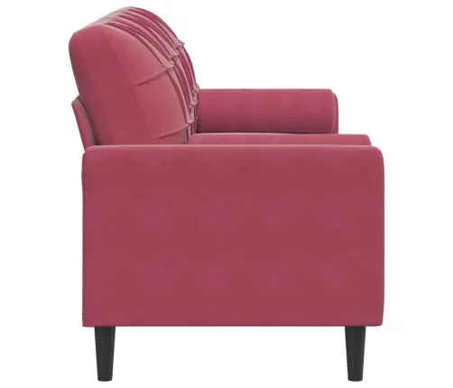 Trīsvietīgs Dīvāns Ar Spilveniem, Vīnsarkans, 180 Cm, Samts Vidaxl