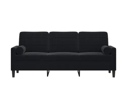3-Kohaline Diivan Patjadega, Must, 180 cm Samts