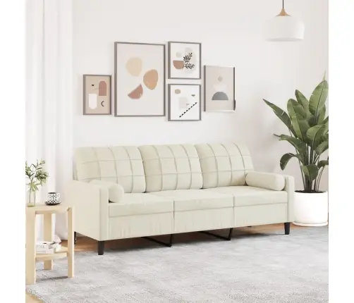 3-Kohaline Diivan Patjadega, Kreemjas, 180 cm Samet