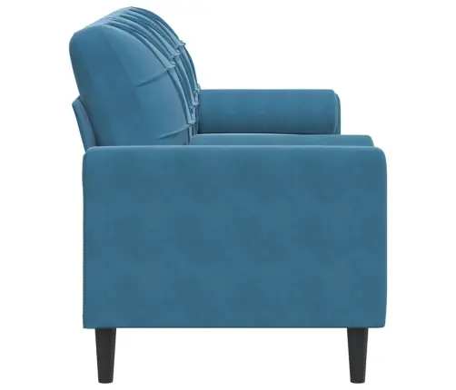 Trīsvietīgs Dīvāns Ar Spilveniem, Zils, 180 Cm, Samts Vidaxl