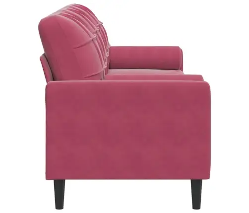 Trīsvietīgs Dīvāns Ar Spilveniem, Vīnsarkans, 210 Cm, Samts Vidaxl
