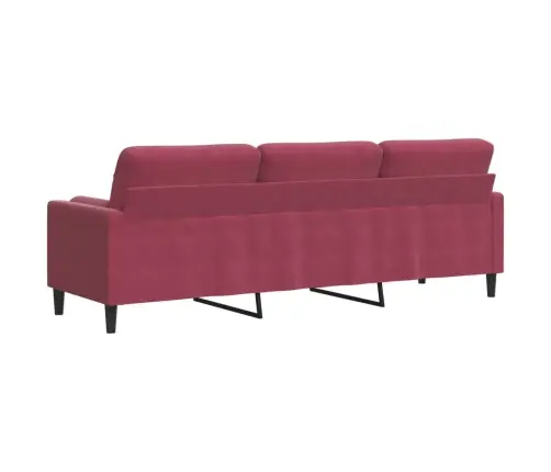 Trīsvietīgs Dīvāns Ar Spilveniem, Vīnsarkans, 210 Cm, Samts Vidaxl