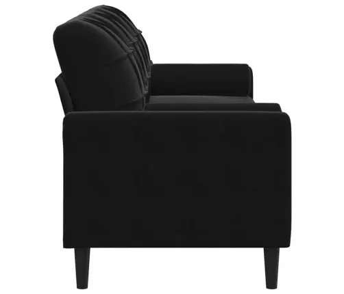 Trīsvietīgs Dīvāns Ar Spilveniem, Melns, 210 Cm, Samts Vidaxl