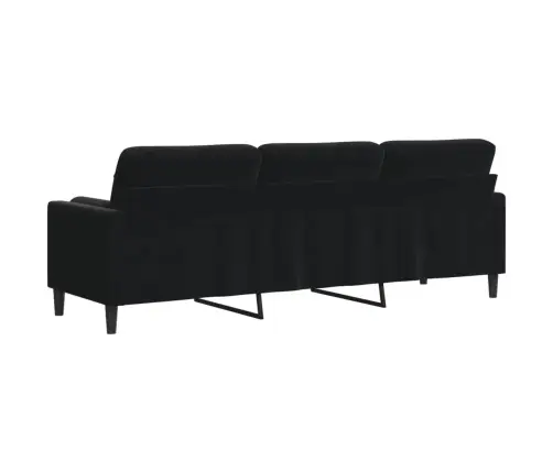 Trīsvietīgs Dīvāns Ar Spilveniem, Melns, 210 Cm, Samts Vidaxl