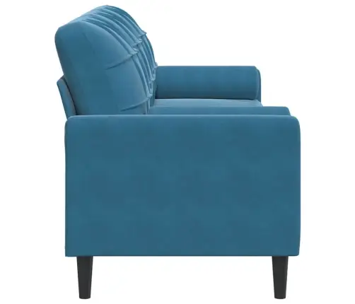 Trīsvietīgs Dīvāns Ar Spilveniem, Zils, 210 Cm, Samts Vidaxl