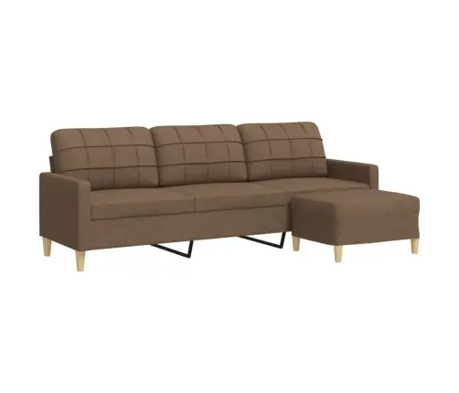 Trivietė Sofa Su Pakoja, Rudos Spalvos, 210cm Audinys