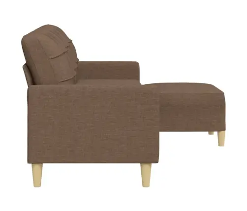 Trivietė Sofa Su Pakoja, Rudos Spalvos, 210cm Audinys