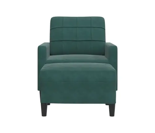 Atpūtas Krēsls Ar Kājsoliņu, 60 Cm, Tumši Zaļš Samts Vidaxl