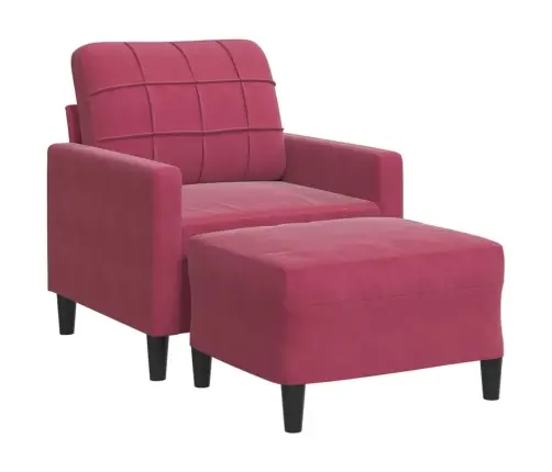 Atpūtas Krēsls Ar Kājsoliņu, 60 Cm, Vīnsarkans Samts Vidaxl